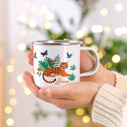 Tazza smaltata personalizzata - Tigre. n3