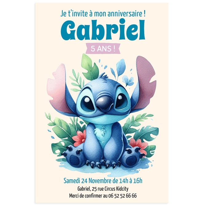 Invito personalizzabile - Stitch 