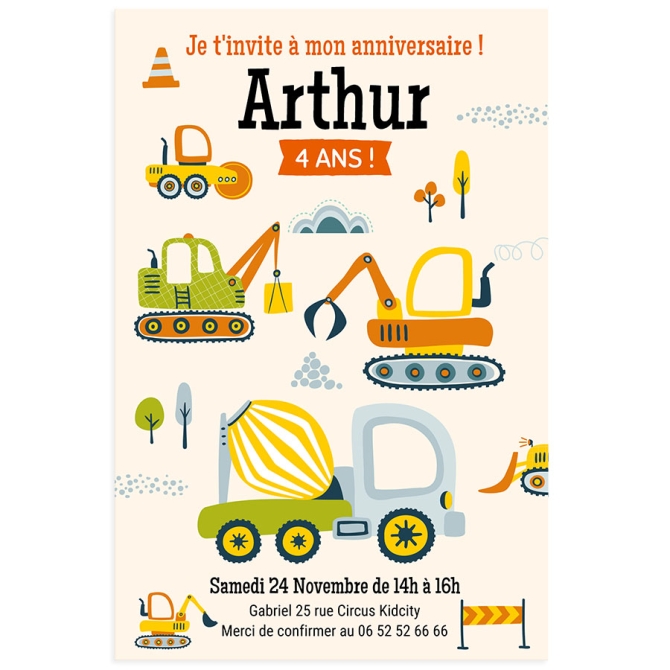 Invito personalizzabile - Attrezzature edili 