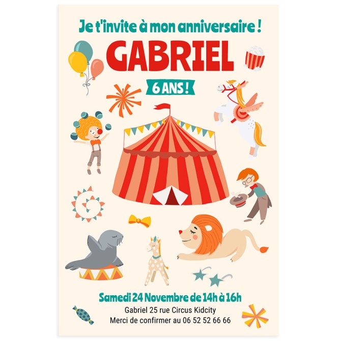 Invito personalizzabile - Circo 