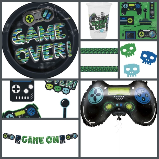 Scatola per feste di compleanno Maxi Gamer 